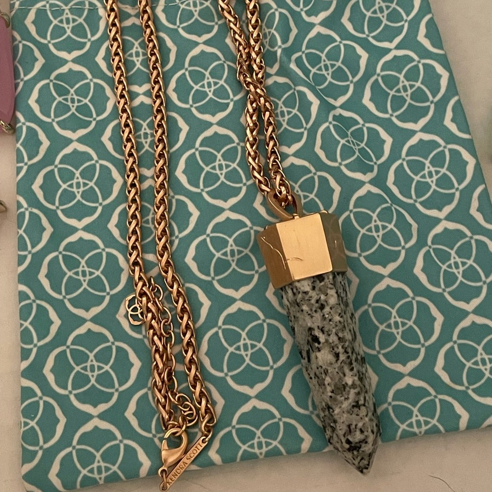 Kendra Scott Jayce Pendant Rose Gold and Granite